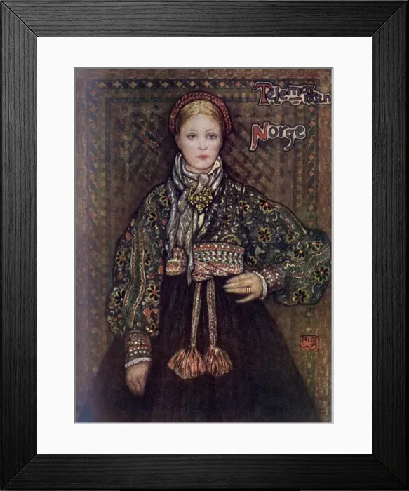 Framed Print : Racial / Norway / Girl 1905 Framed Print : Racial / Norway / Girl 1905