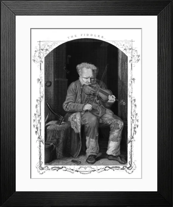 Framed Print : Fiddler in Cottage Framed Print : Fiddler in Cottage