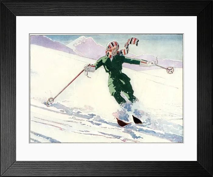 Framed Print : Expert skier, 1931 Framed Print : Expert skier, 1931