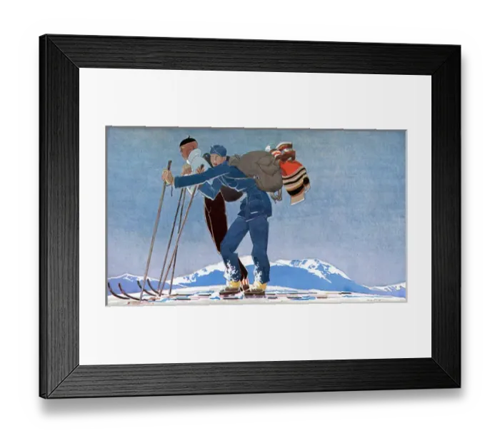 Framed Print : Two Skiers Go Slowly 31 Framed Print : Two Skiers Go Slowly 31