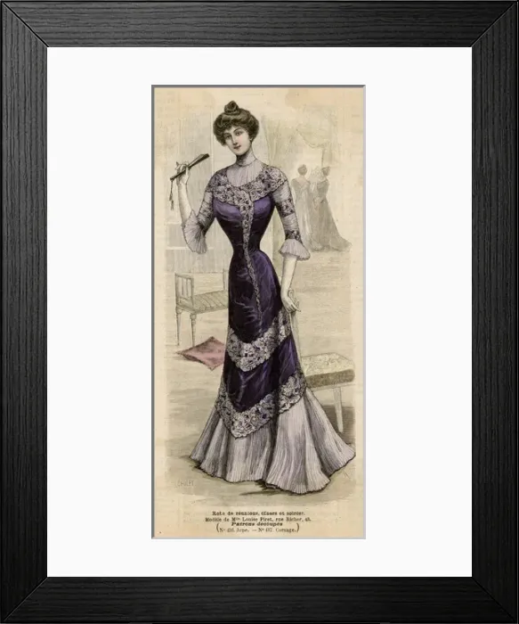 Framed Print : Purple Dress 1899 Framed Print : Purple Dress 1899
