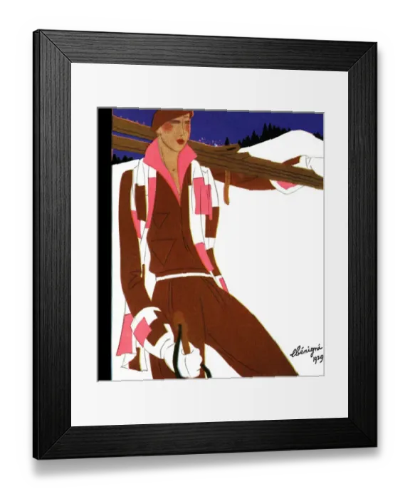 Framed Print : LADYs SKIWEAR 1929 Framed Print : LADYs SKIWEAR 1929