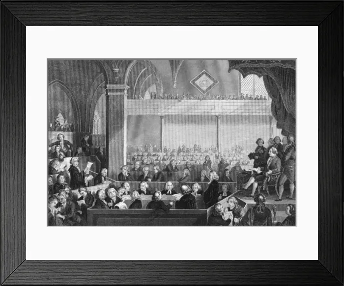 Framed Print : Protestant Assembly 1783 Framed Print : Protestant Assembly 1783