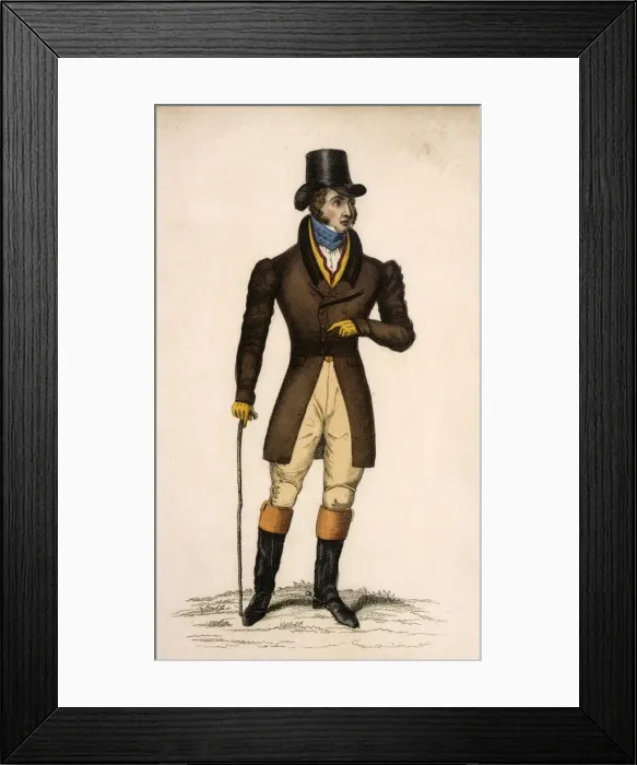 Framed Print : Male Walking Dress 1827 Framed Print : Male Walking Dress 1827