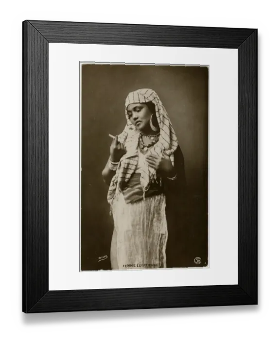 Framed Print : Egyptian Lady Smokes Framed Print : Egyptian Lady Smokes