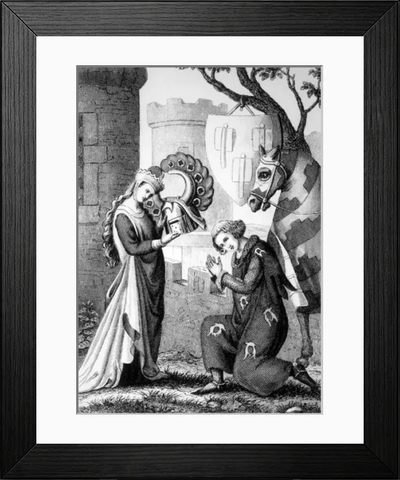 Framed Print : Knight & Lady / Helmet Framed Print : Knight & Lady / Helmet