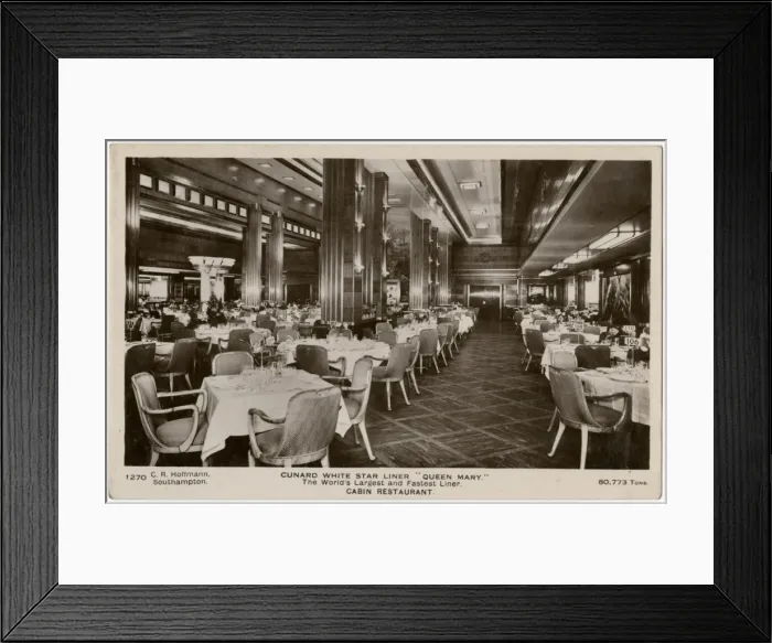 Framed Print : Queen Mary Ocean Liner, cabin restaurant Framed Print : Queen Mary Ocean Liner, cabin restaurant