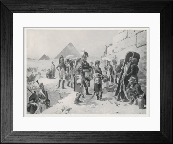 Framed Print : Napoleon contemplates an Egyptian mummy Framed Print : Napoleon contemplates an Egyptian mummy