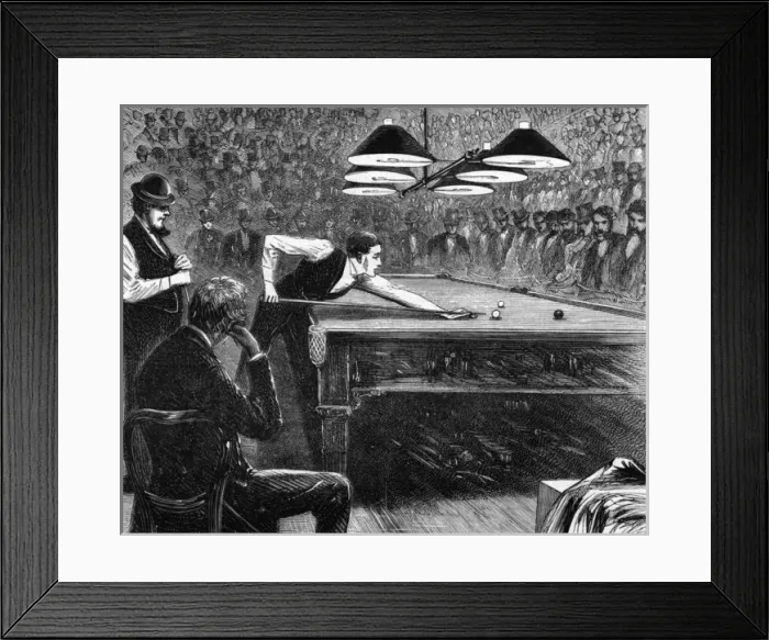 Framed Print : Billiards Match 1870 Framed Print : Billiards Match 1870
