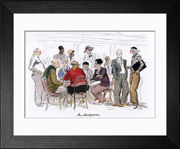 Framed Print : Social / Montparnasse Cafe Framed Print : Social / Montparnasse Cafe