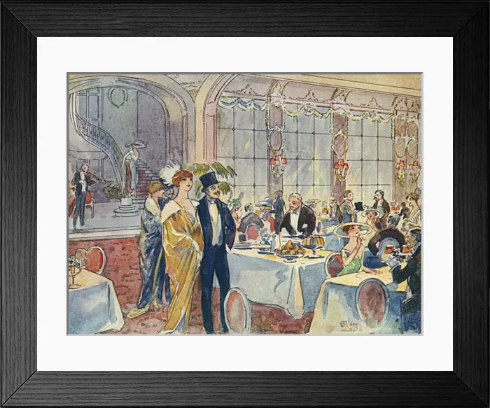 Framed Print : Social / Paris Diners 1913 Framed Print : Social / Paris Diners 1913