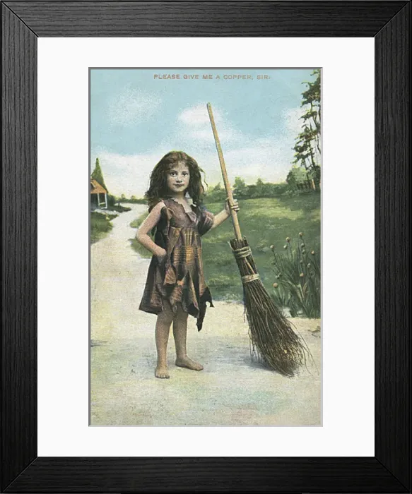 Framed Print : Girl Sweeper 1909 Framed Print : Girl Sweeper 1909