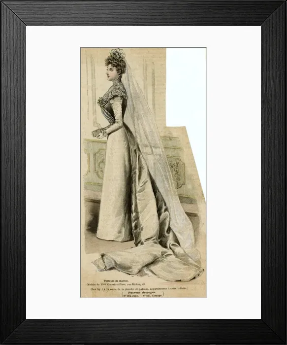 Framed Print : Wedding Dress 1899