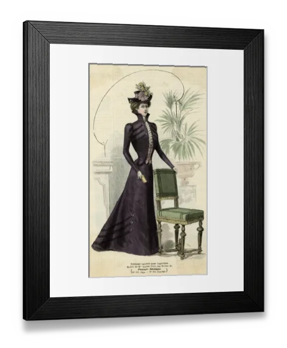 Framed Print : Purple Open Bodice 1899 Framed Print : Purple Open Bodice 1899