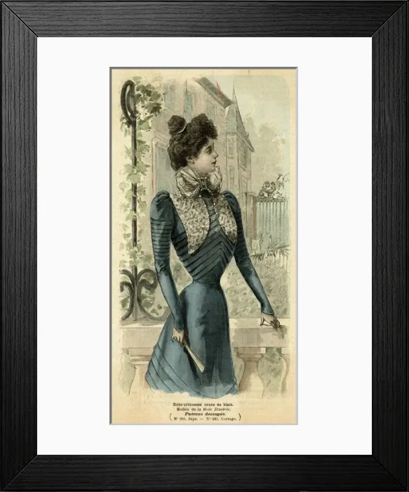 Framed Print : Blue & Lace Dress 1899 Framed Print : Blue & Lace Dress 1899