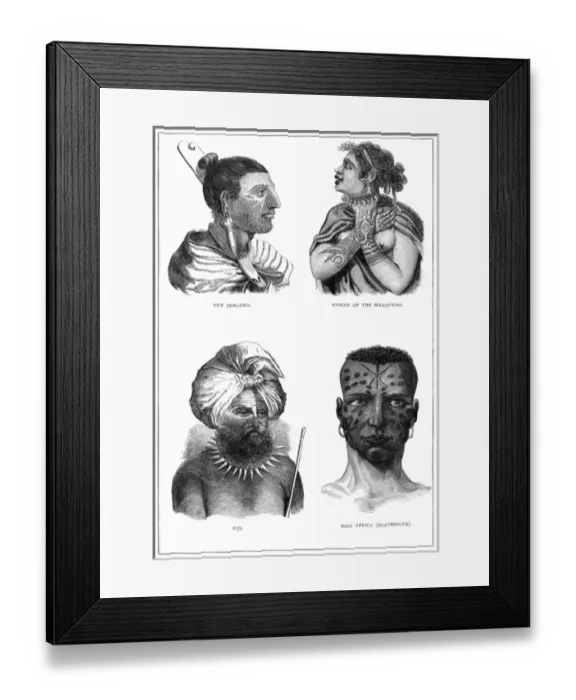 Framed Print : Examples of Tattooing Framed Print : Examples of Tattooing