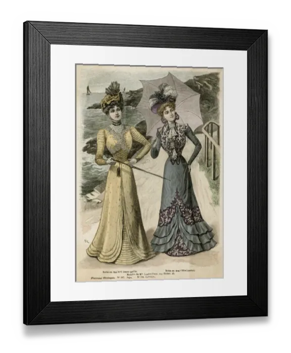 Framed Print : Seaside Frocks for 1899 Framed Print : Seaside Frocks for 1899