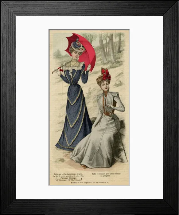 Framed Print : Frocks / Red Parasol 1899 Framed Print : Frocks / Red Parasol 1899