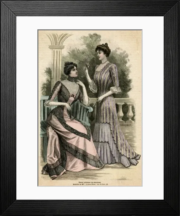 Framed Print : Lilac Stripe Dress 1899 Framed Print : Lilac Stripe Dress 1899