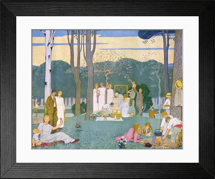 Framed Print : Elegant Picnic C1924 Framed Print : Elegant Picnic C1924