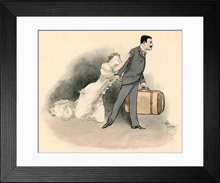 Framed Print : Husband Leaving 19C Framed Print : Husband Leaving 19C