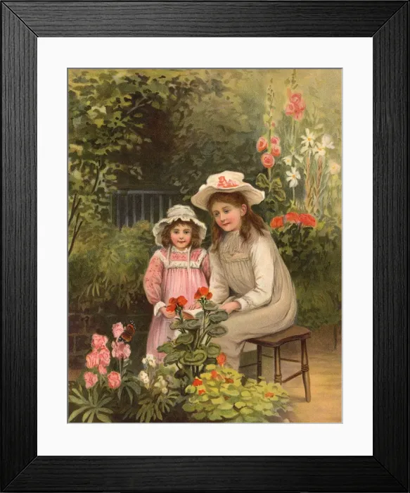 Framed Print : Girls with May Flowers Framed Print : Girls with May Flowers