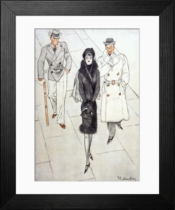 Framed Print : Elegant Widow / Two Men Framed Print : Elegant Widow / Two Men