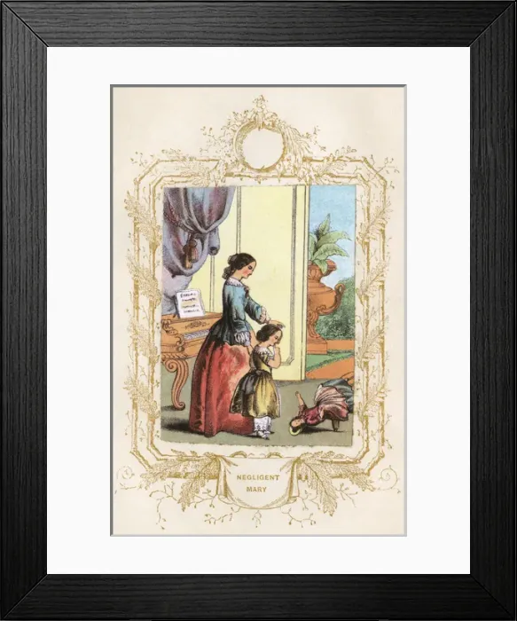 Framed Print : Mother scolding daughter for carelessness Framed Print : Mother scolding daughter for carelessness