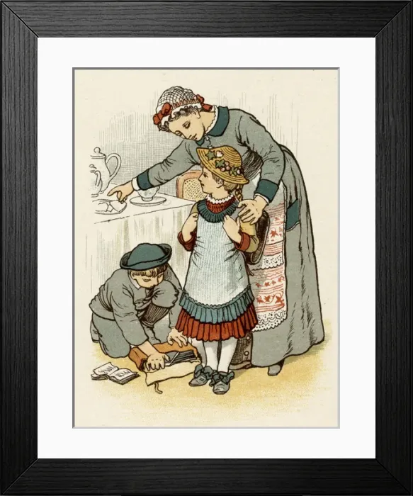Framed Print : Mother / Children / School Framed Print : Mother / Children / School