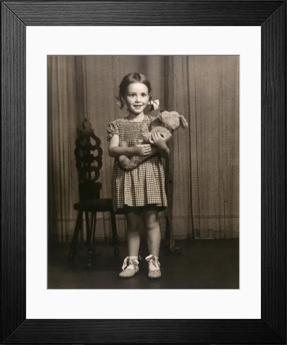 Framed Print : Girl with Teddy 1930S Framed Print : Girl with Teddy 1930S