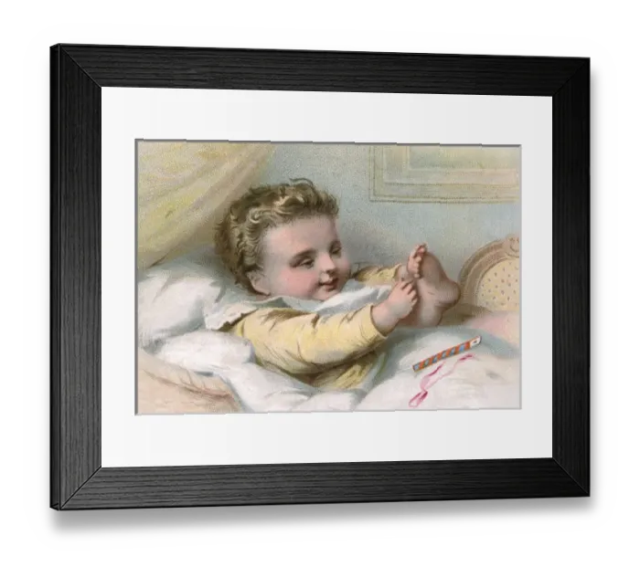 Framed Print : CHILD IN BED 3 / 3 C1880 Framed Print : CHILD IN BED 3 / 3 C1880