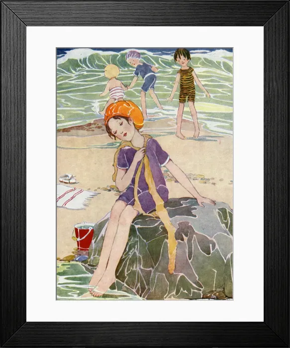 Framed Print : Small Girl on a Rock Framed Print : Small Girl on a Rock