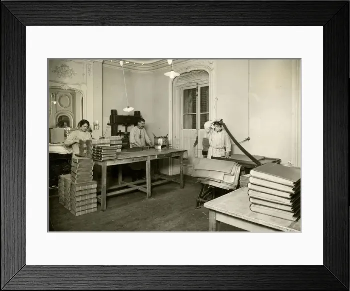 Framed Print : Binding Braille Books