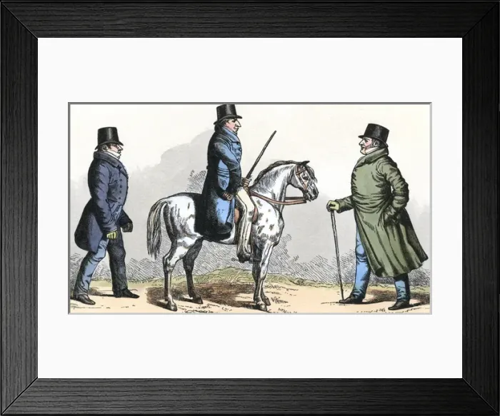 Framed Print : Male Type / 3 Dandies 1820 Framed Print : Male Type / 3 Dandies 1820