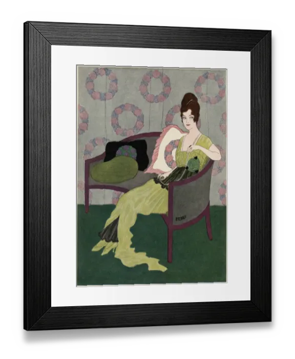 Framed Print : Elegant woman in evening wear 1915 Framed Print : Elegant woman in evening wear 1915