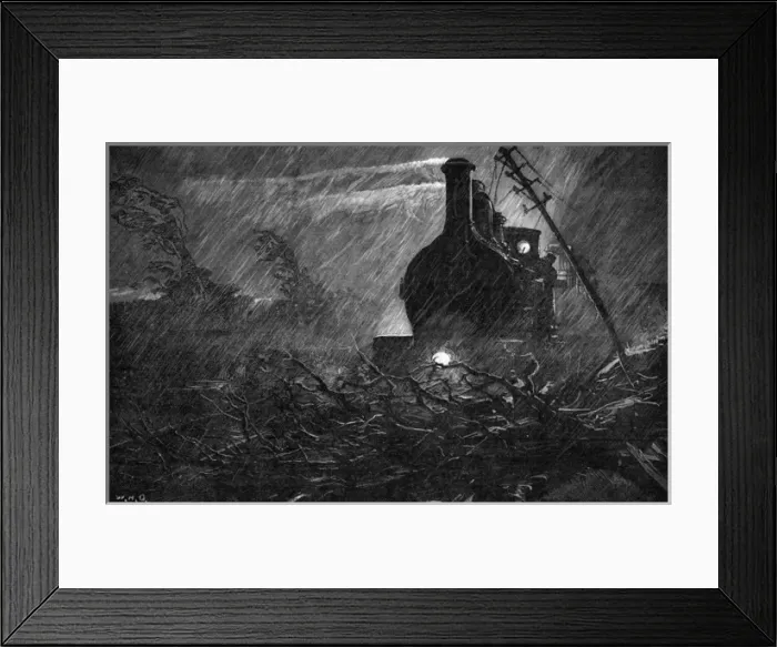 Framed Print : Train in Bad Weather