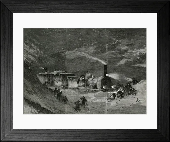 Framed Print : Train Stopped by Snow Framed Print : Train Stopped by Snow