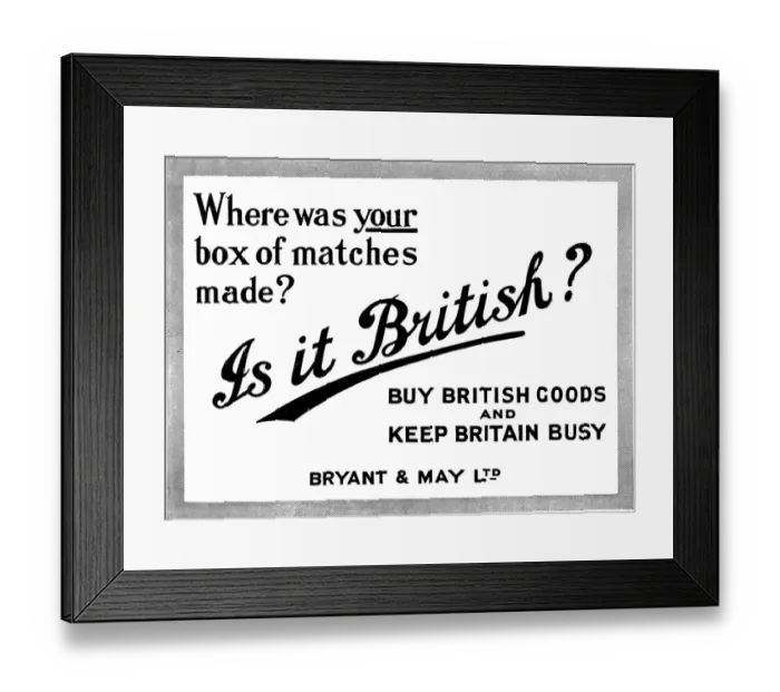 Framed Print : Patriotism / Matchbox 1928 Framed Print : Patriotism / Matchbox 1928