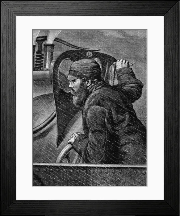 Framed Print : Driver Peers Ahead Framed Print : Driver Peers Ahead