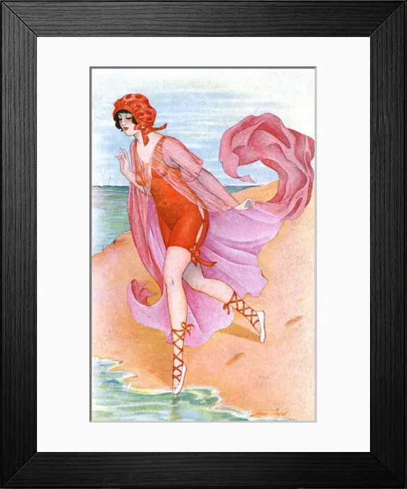 Framed Print : Bathing Beauty C1910 Framed Print : Bathing Beauty C1910