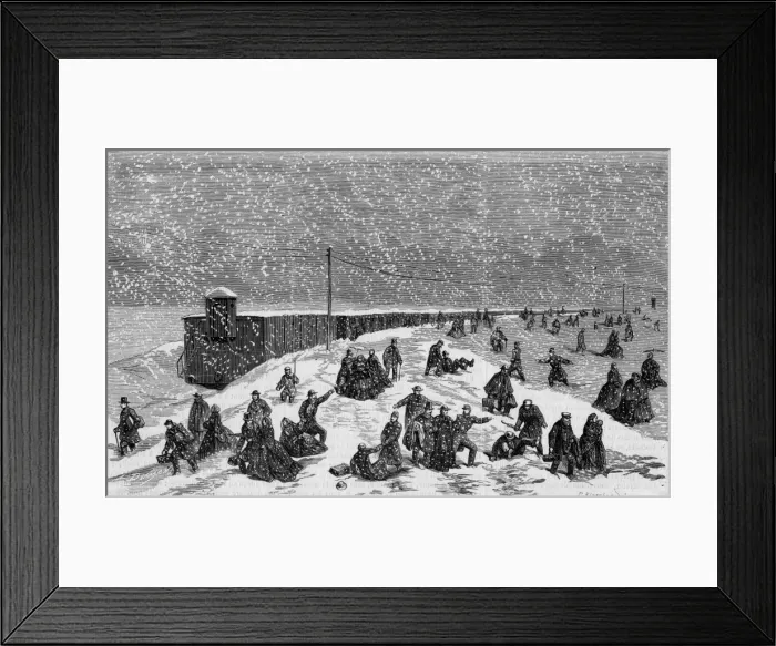 Framed Print : Train Stopped by Snow Framed Print : Train Stopped by Snow