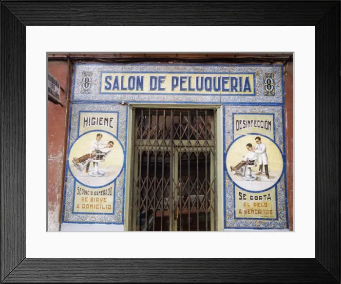 Framed Print : MADRID BARBER 1 / 5 1987 Framed Print : MADRID BARBER 1 / 5 1987