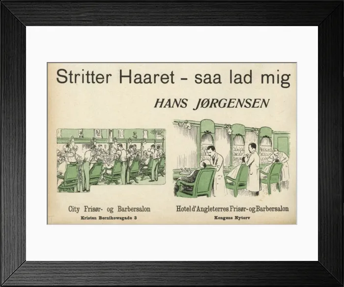 Framed Print : Copenhagen Barbers 1913 Framed Print : Copenhagen Barbers 1913