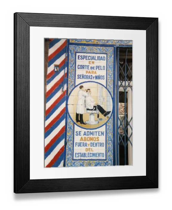 Framed Print : MADRID BARBER 4 / 5 1987 Framed Print : MADRID BARBER 4 / 5 1987