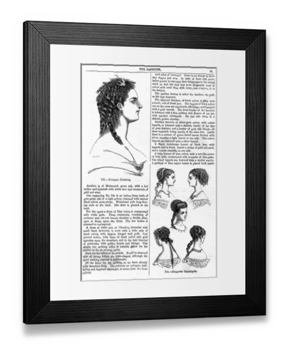 Framed Print : Hairstyles  /  Evening 1868
