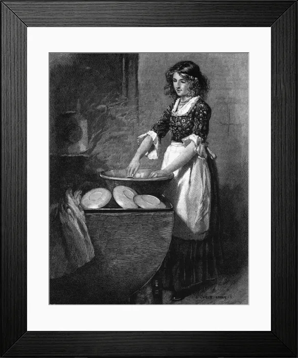 Framed Print : Young Girl Washing Up Framed Print : Young Girl Washing Up