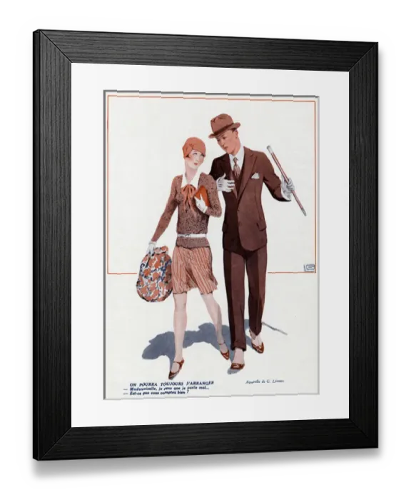 Framed Print : Couple Walking 1928 Framed Print : Couple Walking 1928
