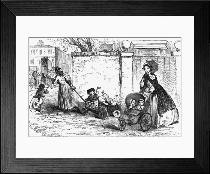 Framed Print : Go-Cart and Pram 1866 Framed Print : Go-Cart and Pram 1866