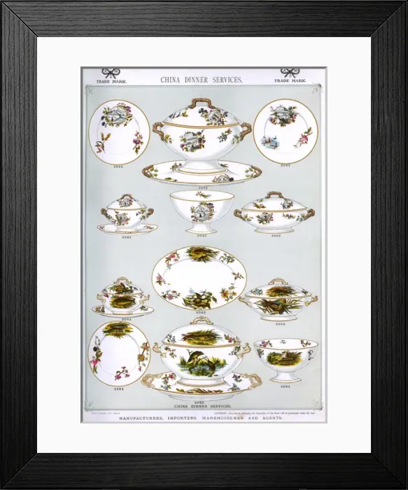 Framed Print : China Dinner Services, Plate 11 Framed Print : China Dinner Services, Plate 11