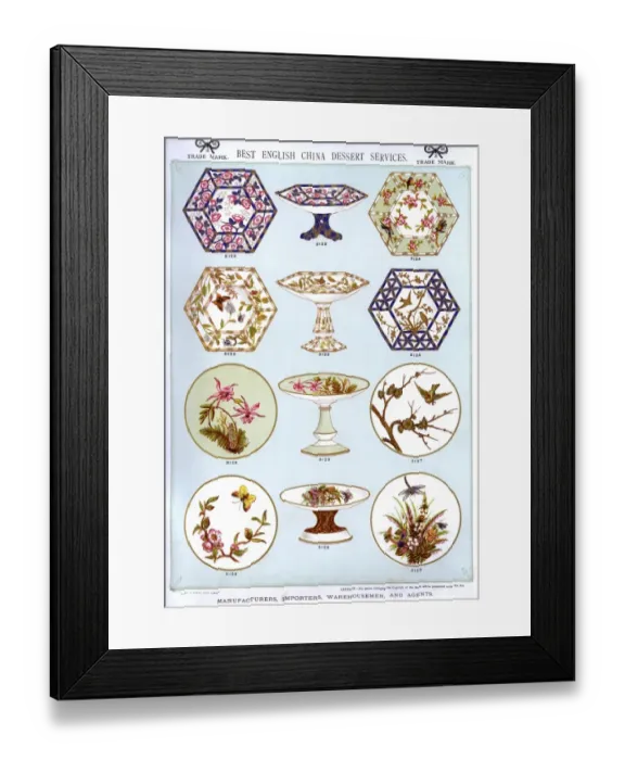 Framed Print : Best English China Dessert Services, Plate 21 Framed Print : Best English China Dessert Services, Plate 21